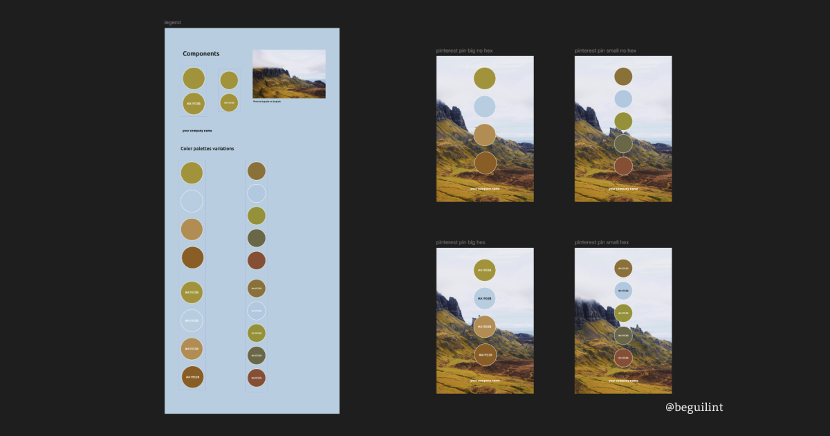Figma to Pinterest: creating color palettes for inspiration
